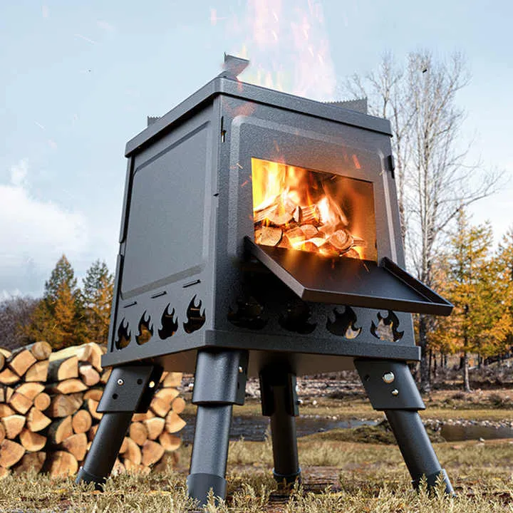 موقد صاروخ محمول لشواء ونزهة للتخييم متعدد . Portable Rocket Stove for BBQ and Picnic Camping