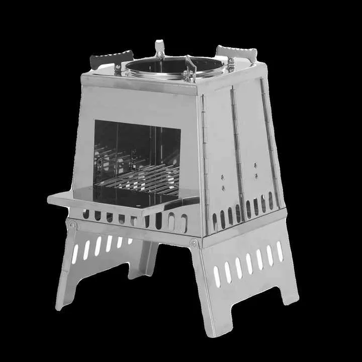 موقد صاروخ محمول لشواء ونزهة للتخييم متعدد . Portable Rocket Stove for BBQ and Picnic Camping