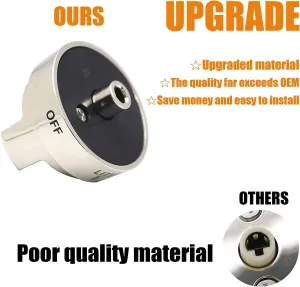 2 Pcs Silver AEZ73453509 Oven Stove Knob Assembly | Stainless Steel | Replacement for AEZ72909008 | Easy Install & Durable Upgrade