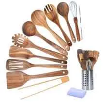 Hot Sale Teak Wood Non-Stick Kitchen-مجموعة أدوات طهي