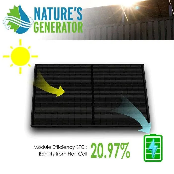 Nature's Generator - 410 Watt Monocrystalline Solar Panel (2 Pack) With Solar Panel Mount Rack
