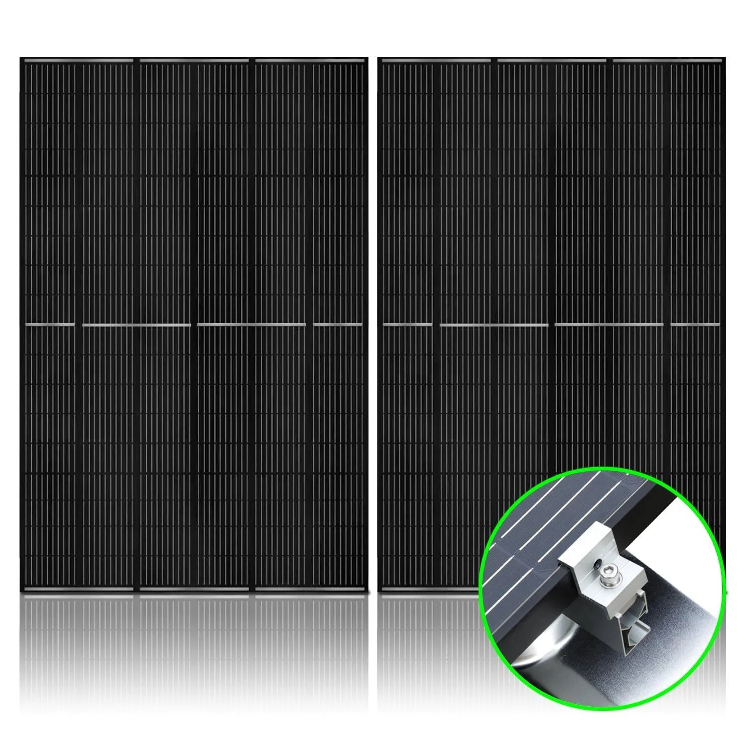 Nature's Generator - 410 Watt Monocrystalline Solar Panel (2 Pack) With Solar Panel Mount Rack