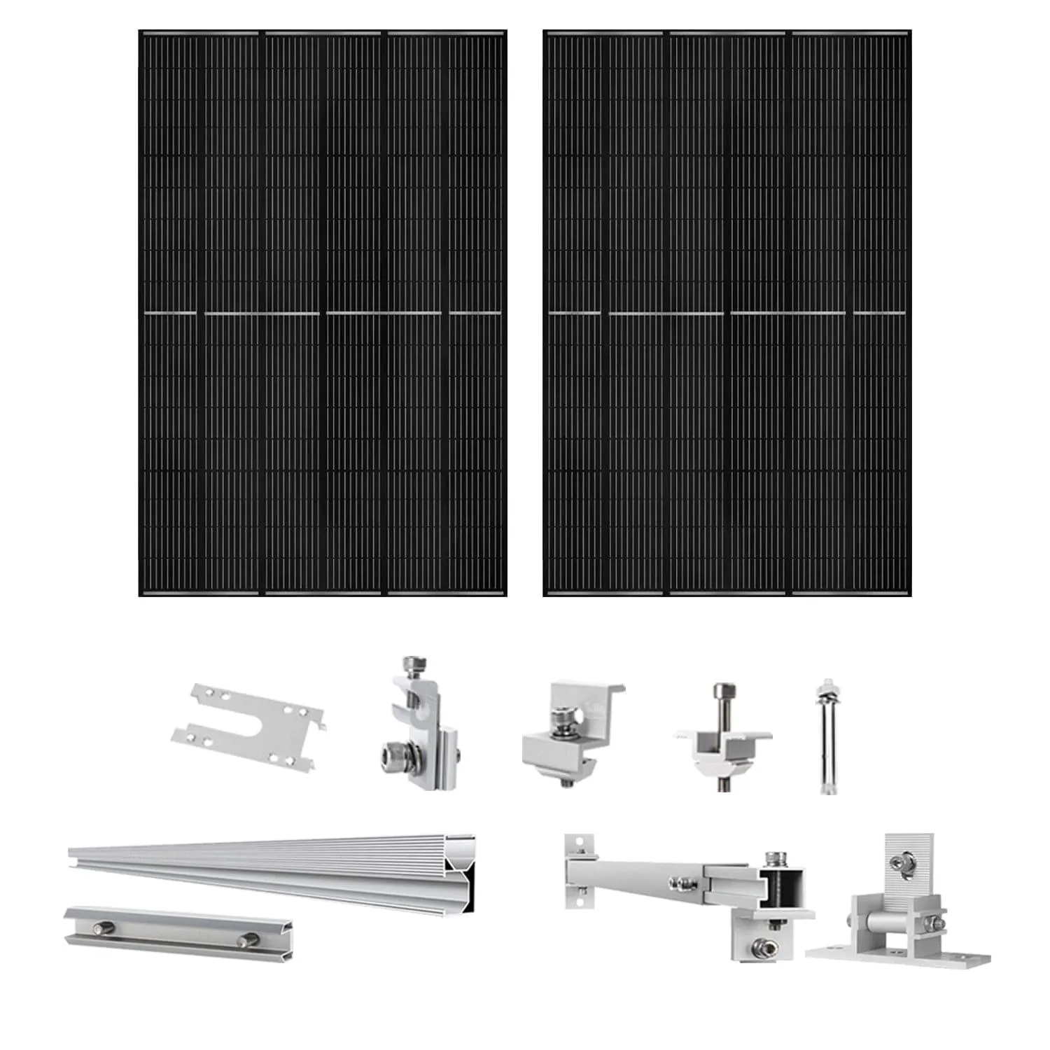 Nature's Generator - 410 Watt Monocrystalline Solar Panel (2 Pack) With Solar Panel Mount Rack