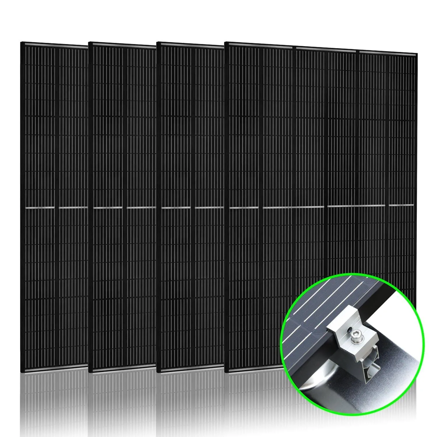 Nature's Generator - 410 Watt Monocrystalline Solar Panel (4 Pack) With Solar Panel Mount Rack