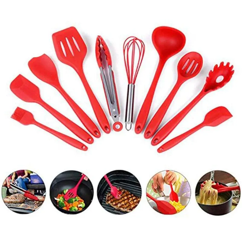 Non Stick Silicone Heat Resistant Cooking Tool 10 pcs Set