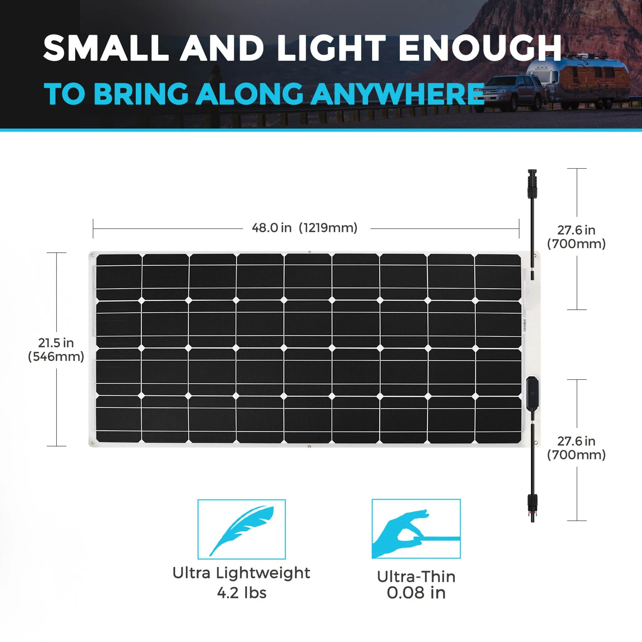 Renogy 100 Watt 12 Volt Flexible Monocrystalline Solar Panel
