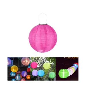 (Set of 10) Ø30cm LED Solar Lantern Outdoor Deco Lamp with Day / Night Sensor (IP55) - Pink